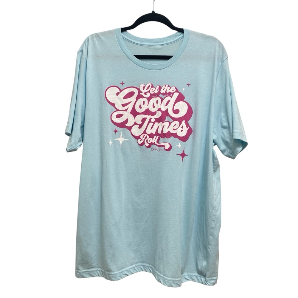 Let the Good Times Roll Graphic Tee - Light Blue